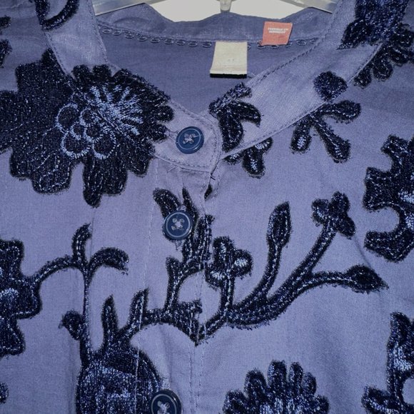 PILCRO FROM ANTHROPOLOGIE NAVY EMBROIDERED BLOUSE SIZE LARGE.  NEW WITHOUT TAGS - Picture 12 of 12
